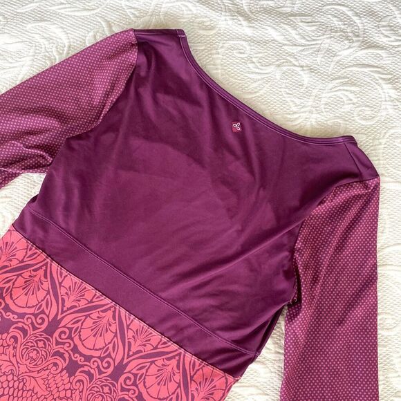 PrAna Long Sleeve Dress Scoop Neck Western Active Athletic Womens Medium Purple - Picture 3 of 7